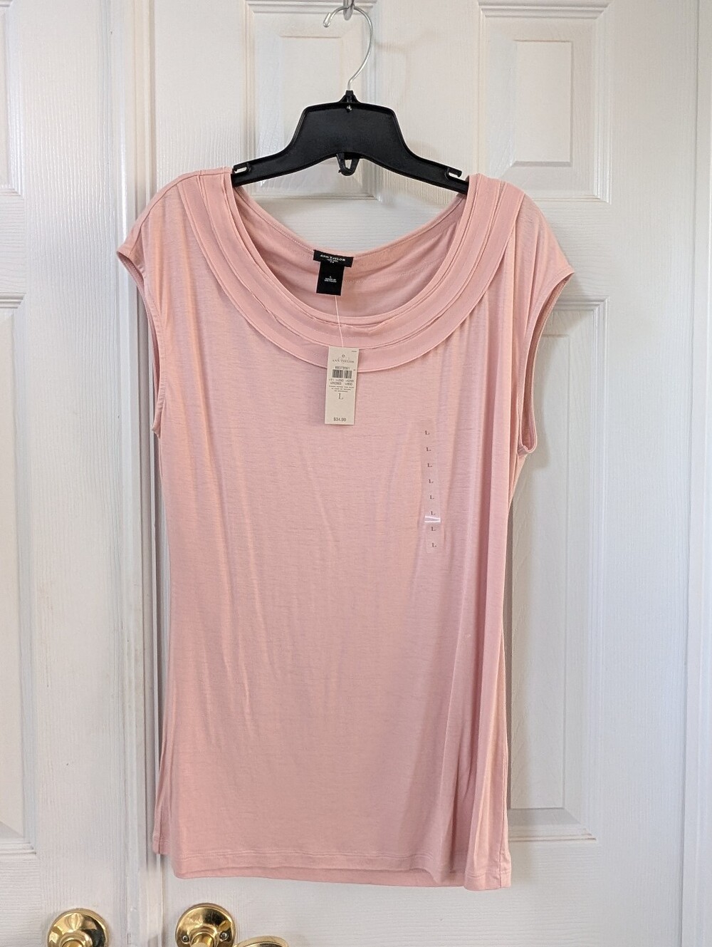 Style & Co. Women's Pale Pink Layered Scoop Neck Tank - Tags Attached